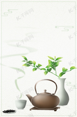中國傳統茶文化茶館海報背景素材